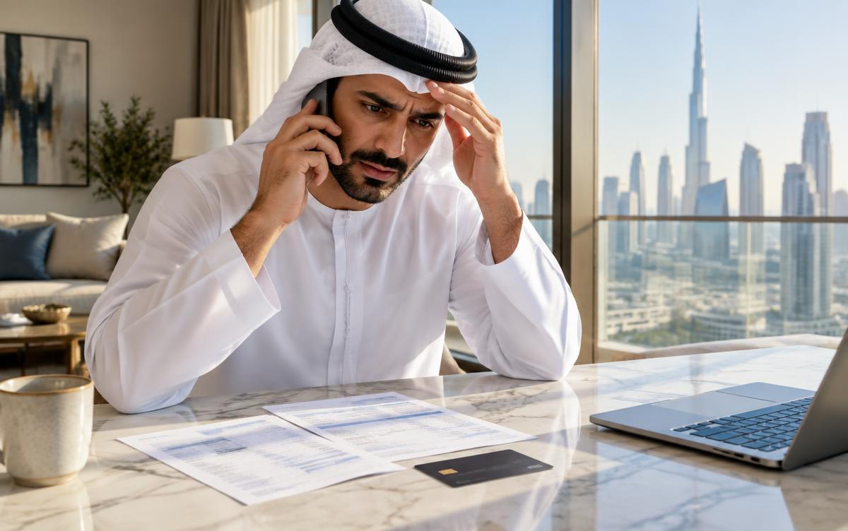 شخص يتصل ببنكه فورًا بعد اكتشاف عملية احتيال مالي على بطاقته
